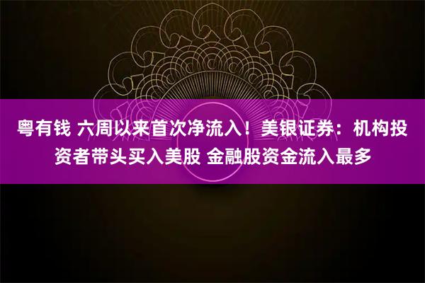 粤有钱 六周以来首次净流入！美银证券：机构投资者带头买入美股 金融股资金流入最多